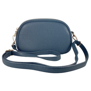 Double Zipper Small Crossbody in Denim, Cream or Black
