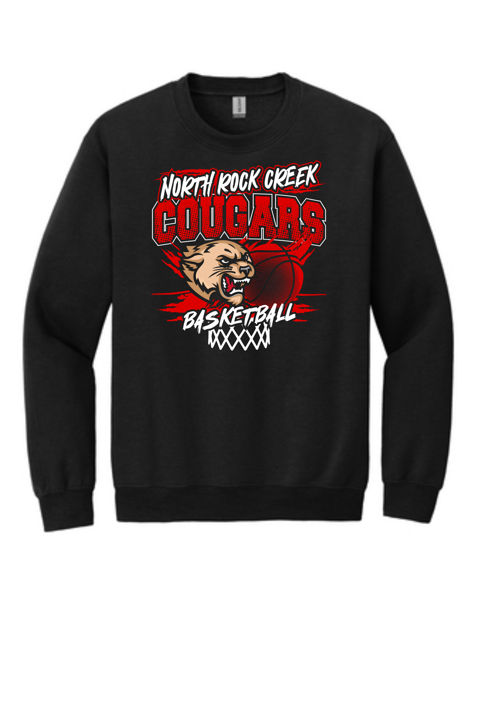 NRC Girls Basketball Fundraiser Distressed Cougar and Net