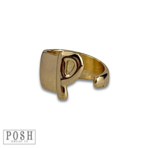 Gold Bubble Initial Rings