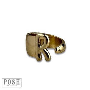Gold Bubble Initial Rings