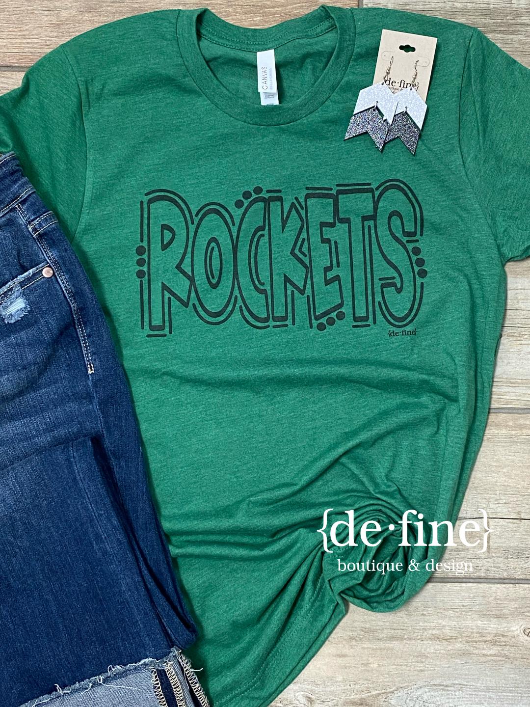 South Rock Creek Rockets Doodle Letters Graphic Tee