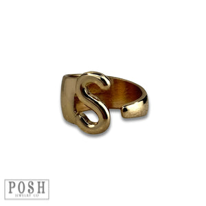 Gold Bubble Initial Rings