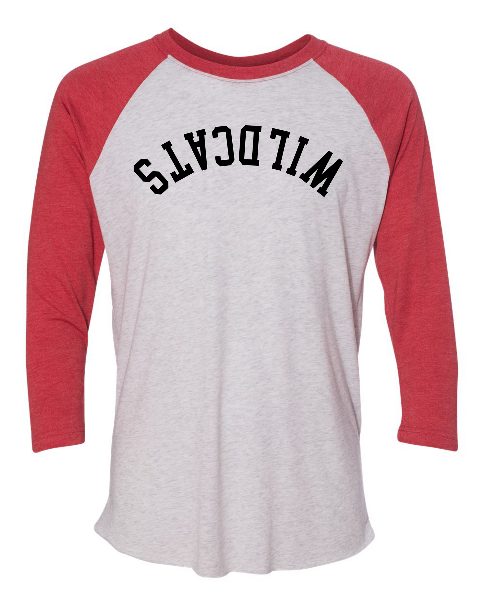 Wildcats Red Upside Down Raglan Tee