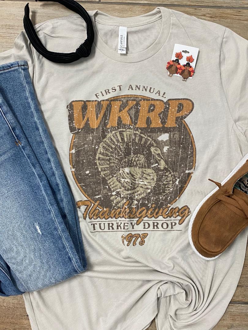 Thanksgiving Turkey Drop Graphic Tee or Sweatshirt