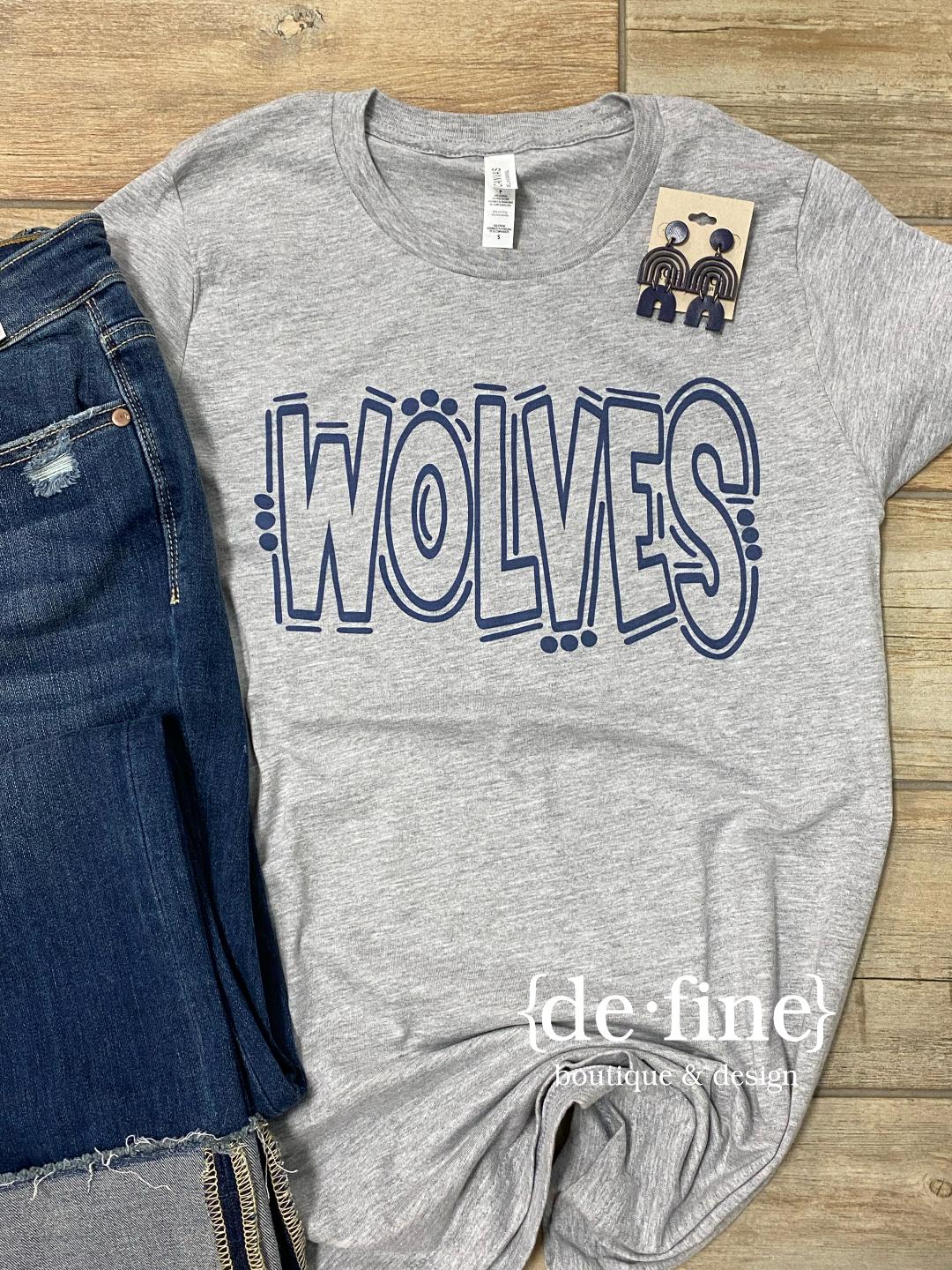 Shawnee Wolves Doodle Letters Graphic Tee