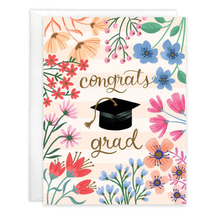 Congrats Grad Floral Greeting Card