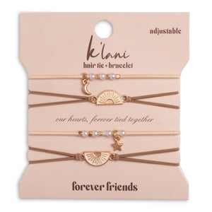 "Forever Friends" Neutral Sun Friendship Hair Tie + Bracelets