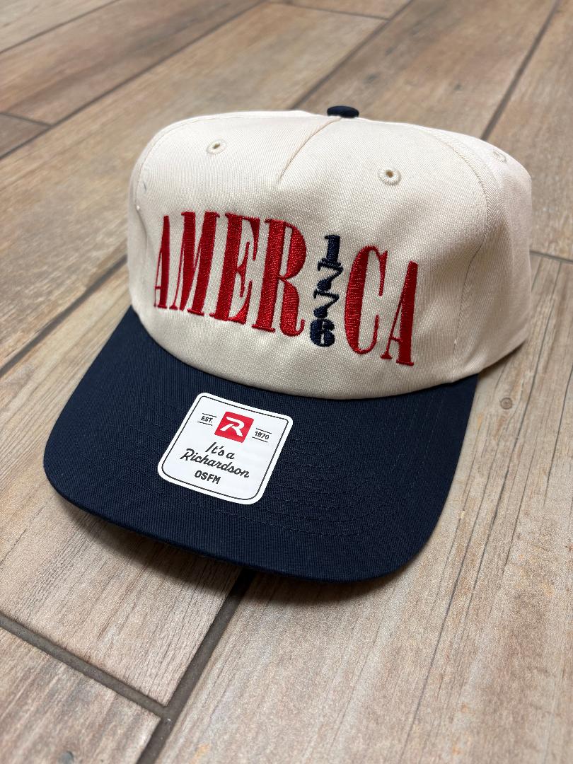 America 1776 Natural & Navy Hat