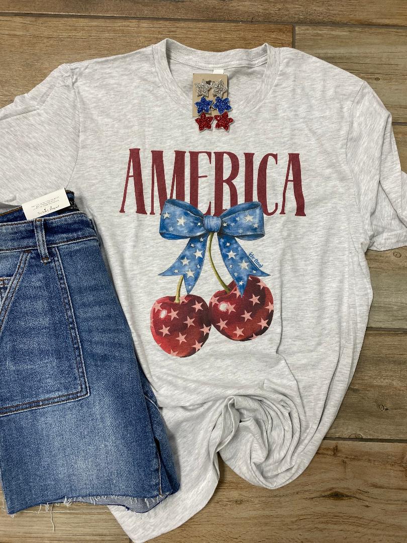 America Cherries Graphic Tee 2 Colors