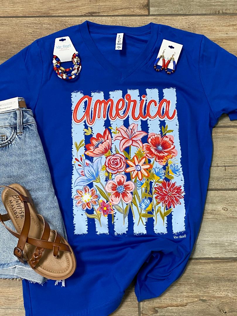 America Bouquet Patriotic Graphic Tee