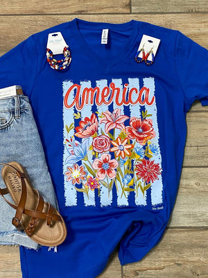 America Bouquet Patriotic Graphic Tee