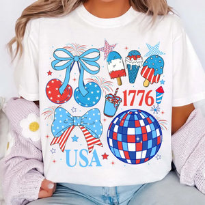 America Preppy Coquette Graphic Tee in 3 Colors