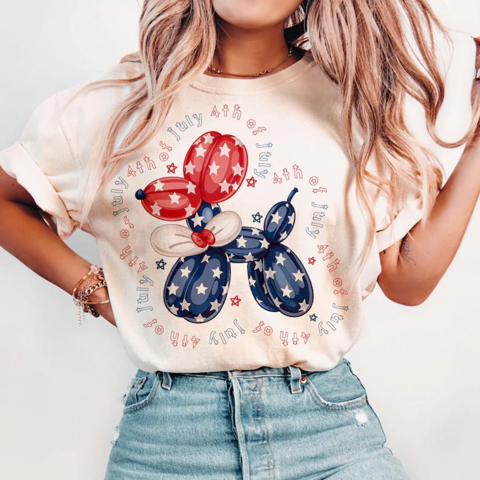 Balloon Dog 4th of July Graphic Tee