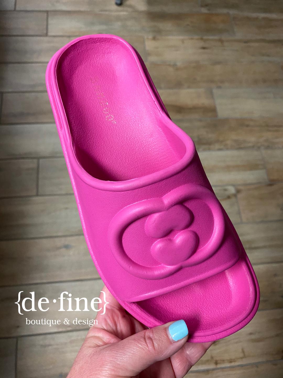 Waterproof Slides in Hot Pink or Black