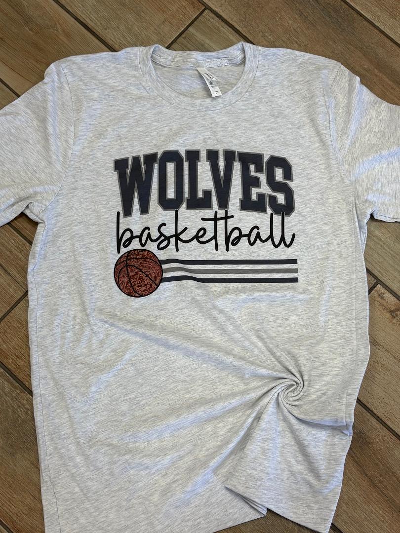 Wolves Basketball Stripes Tee or Sweatshirt