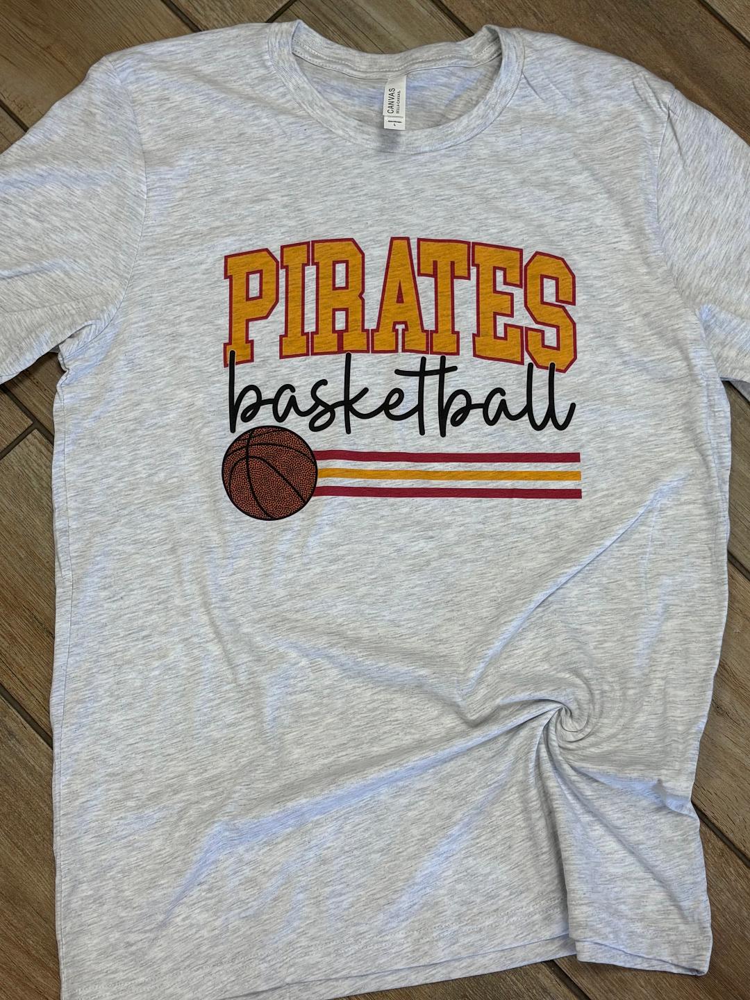 Pirates Basketball Stripes Tee or Sweatshirt
