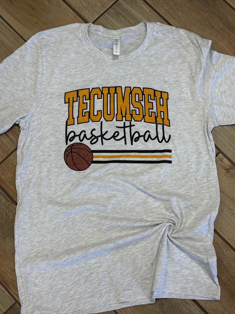 Tecumseh Basketball Stripes Tee or Sweatshirt