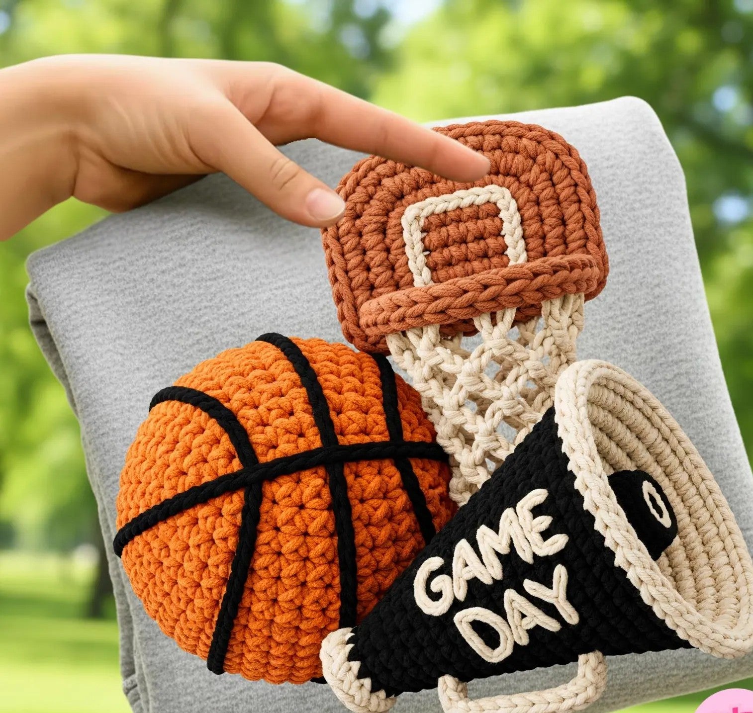 Basketball Yarn with Game Day Megaphone Graphic Tee