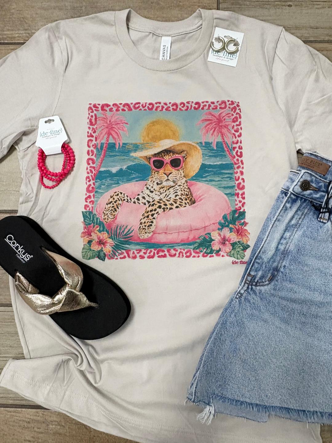 Beach Leopard Graphic Tee