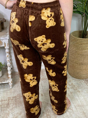 Leopard or Teddy Bear PJ Fleece Pants
