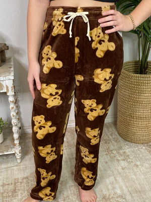 Leopard or Teddy Bear PJ Fleece Pants