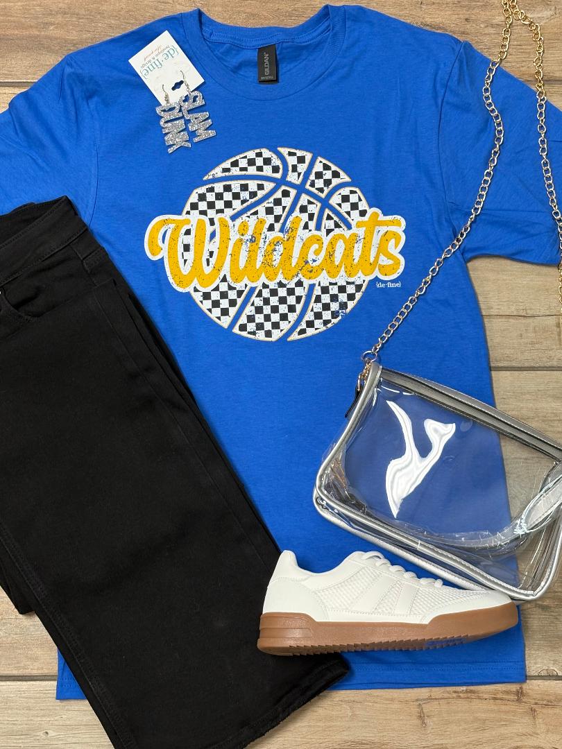 Bethel Wildcats Checkered Basketball Tee or Sweatshirt