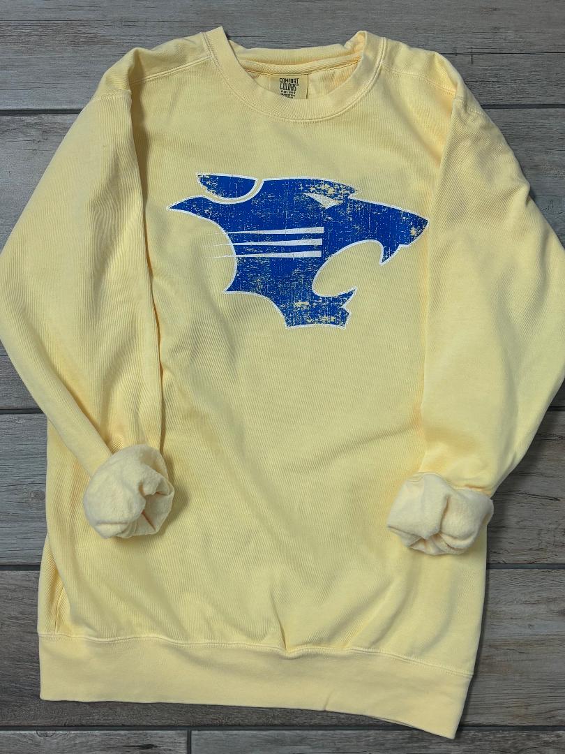 Distressed Bethel Mascot in Butter Yellow