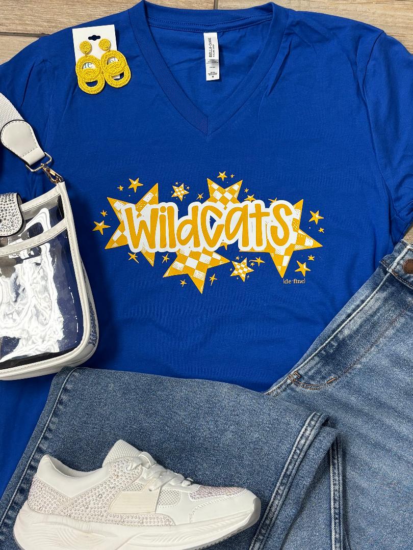 Bethel Wildcats Checkered Stars Tee or Sweatshirt