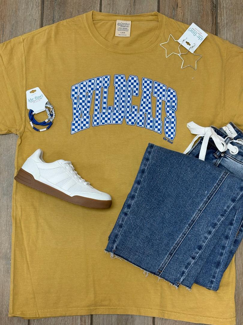 Bethel Wildcats Mascot Checkered Graphic Tee