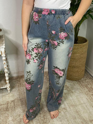Floral Printed Jeans
