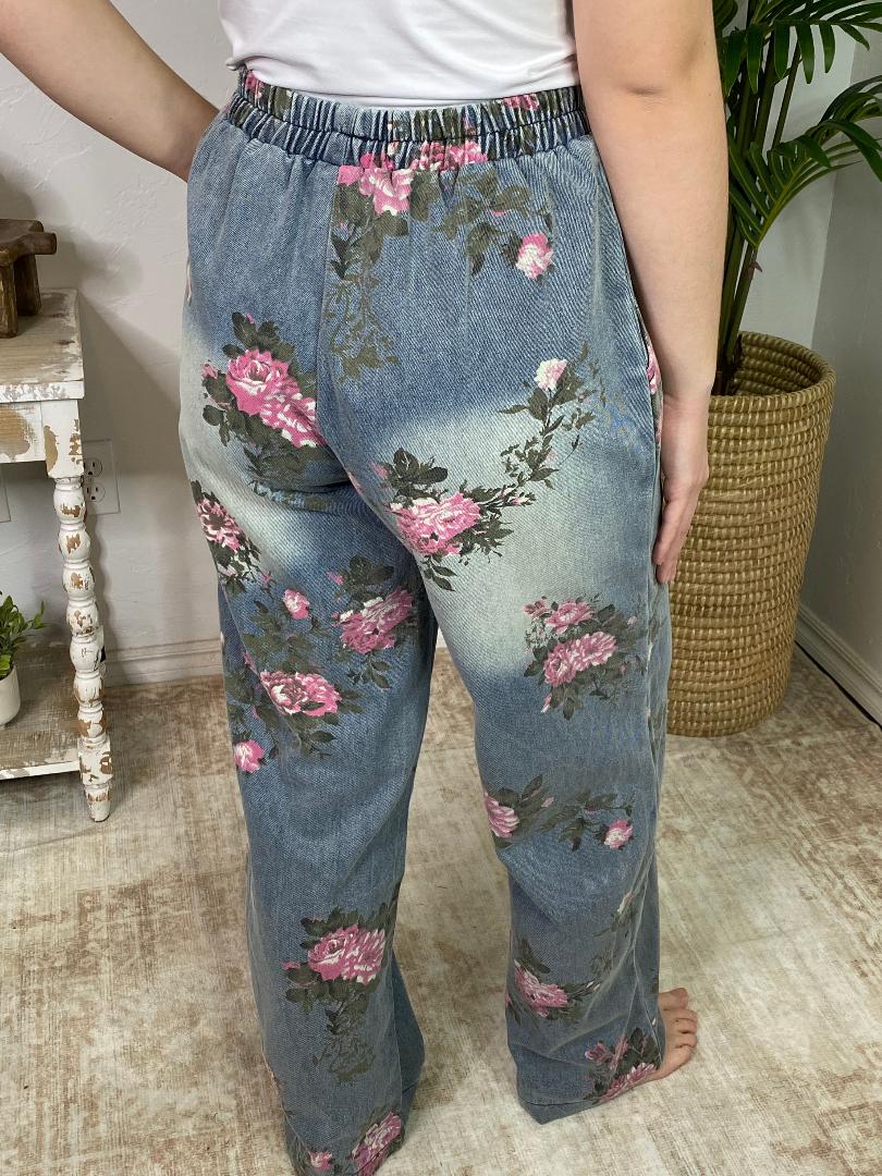 Floral Printed Jeans