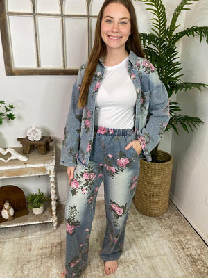 Floral Printed Jeans