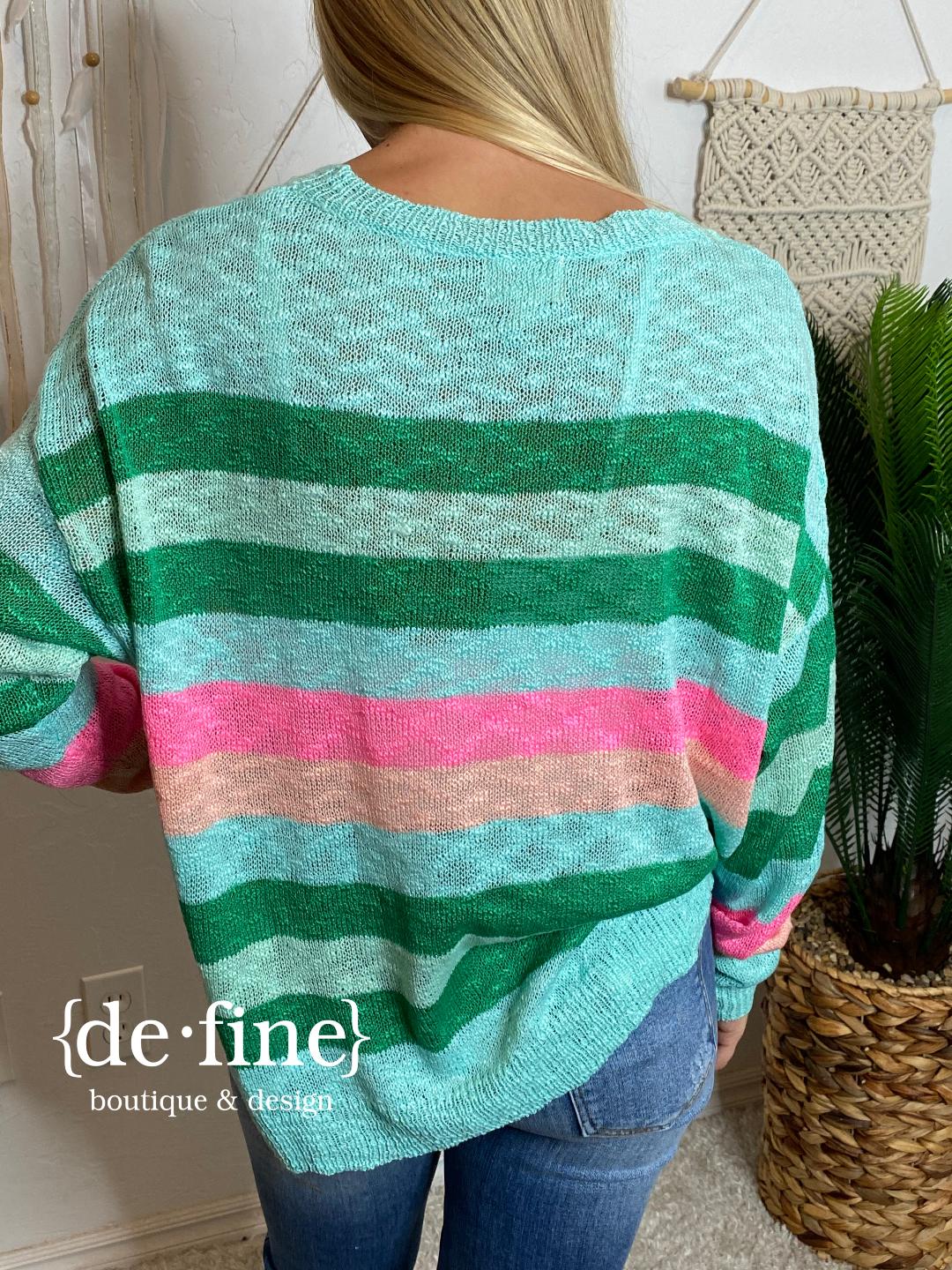 Wildest Dreams Colorful Striped Summer Sweater