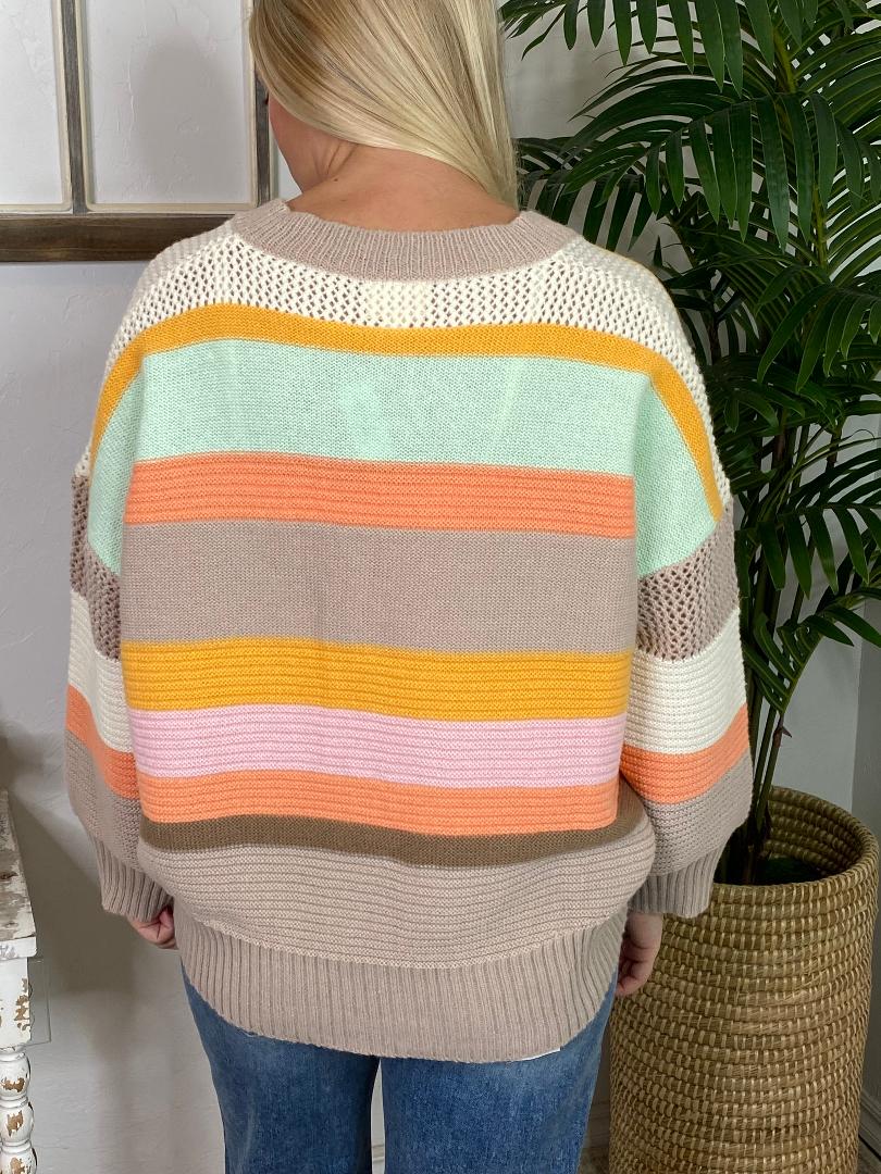 Multi Striped V-Neck Sweater