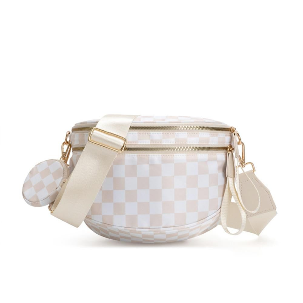 Cream and White Checker Big Bum Bag