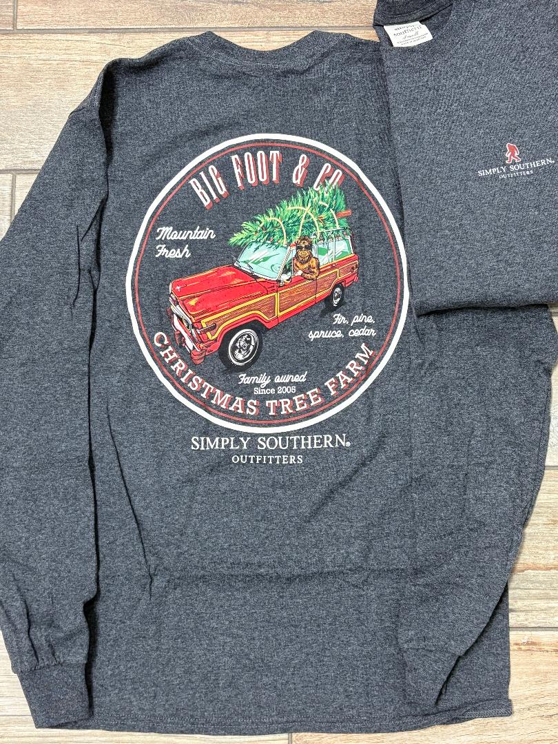 Simply Southern Big Foot & Co. Christmas Tree Farm Long Sleeve Graphic Tee