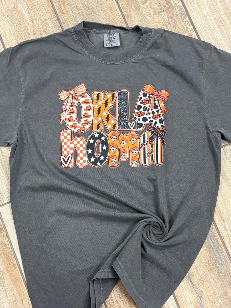Oklahoma State Block Preppy Graphic Tee