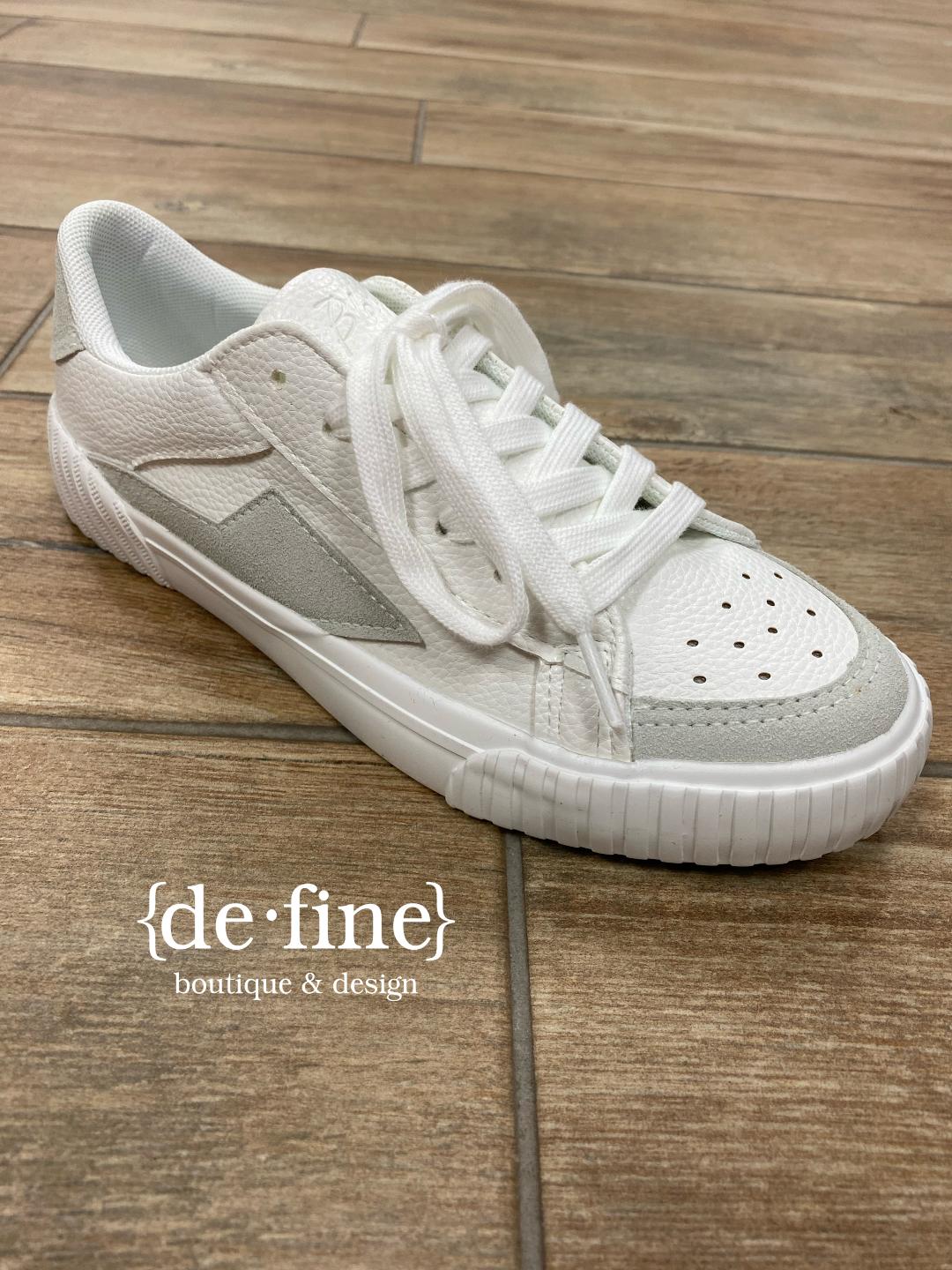 Blowfish Willa White and Light Gray Sneakers