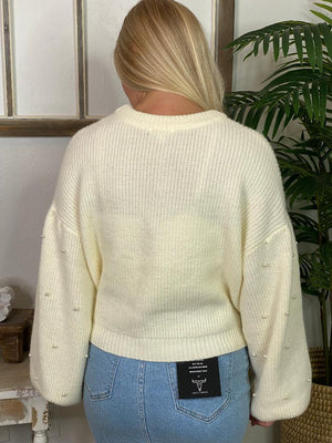 Ivory Sweater with Pearls