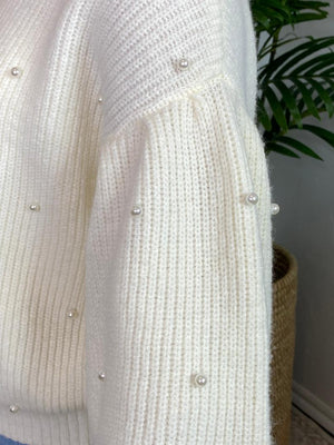 Ivory Sweater with Pearls