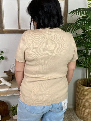 Scalloped Cardigan in 4 Colors - Curvy Sizes