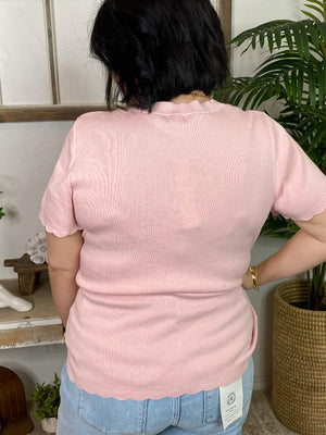 Scalloped Cardigan in 4 Colors - Curvy Sizes