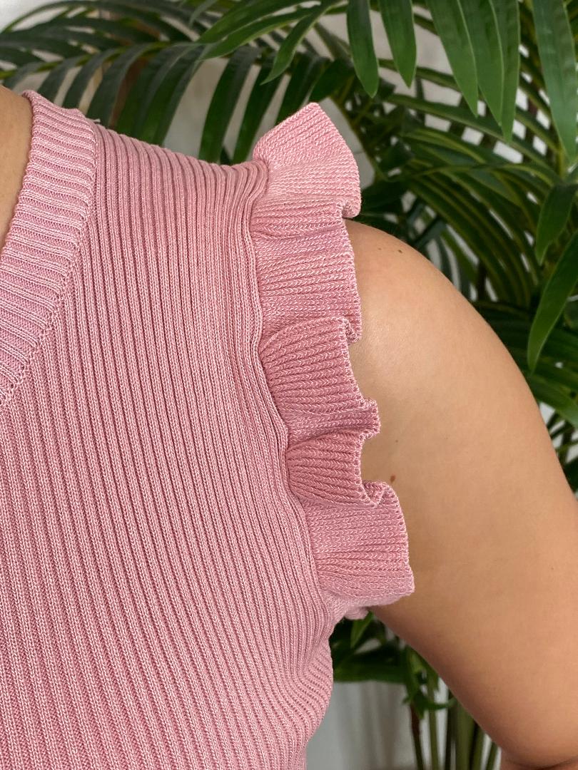 Ruffle Sleeveless Sweater Top - 5 Colors