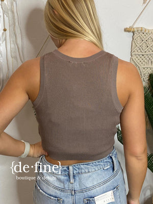 Sleeveless Sweater Crop Top - 4 Colors