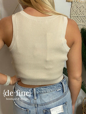 Sleeveless Sweater Crop Top - 4 Colors