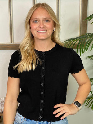 Scalloped Cardigan in 4 Colors S-3XL