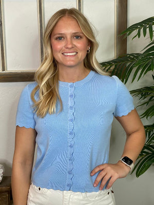 Scalloped Cardigan in 4 Colors S-3XL