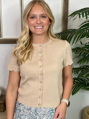 Scalloped Cardigan in 4 Colors S-3XL