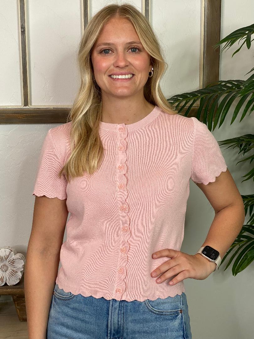 Scalloped Cardigan in 4 Colors S-3XL