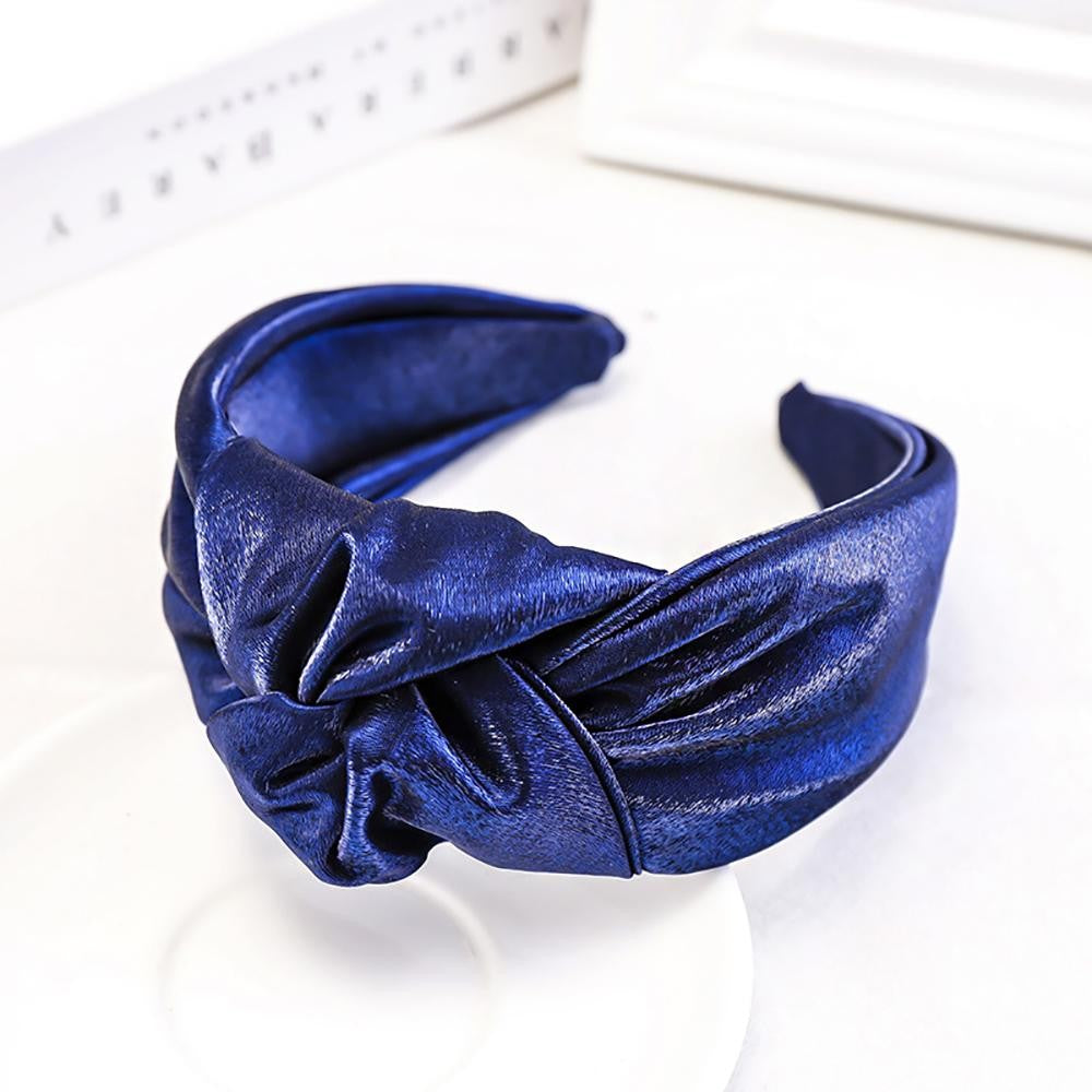 Blue Metallic Knotted Patriotic Headband